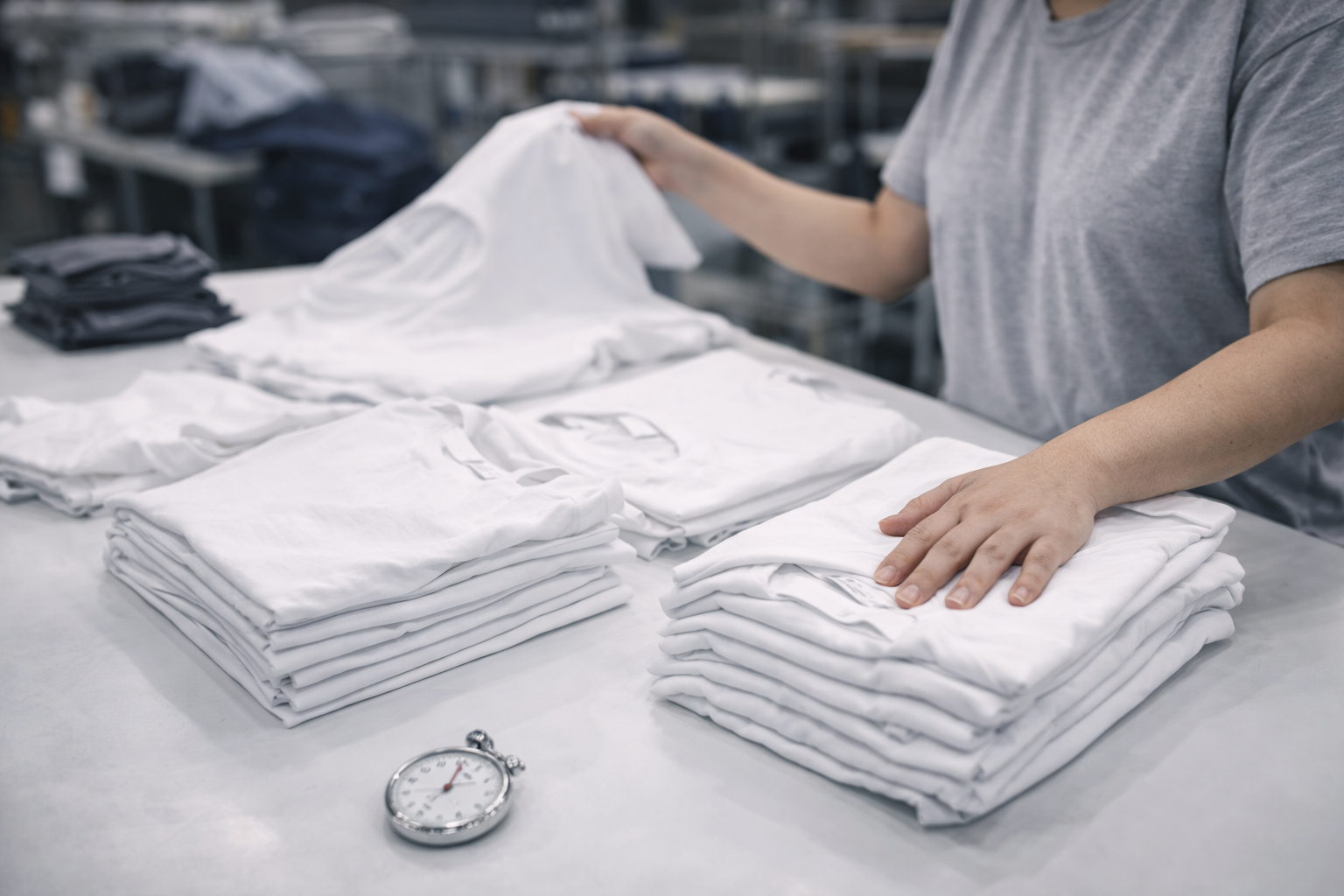 Revisão e dobragem — inspeção final e padronização